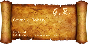 Govrik Robin névjegykártya